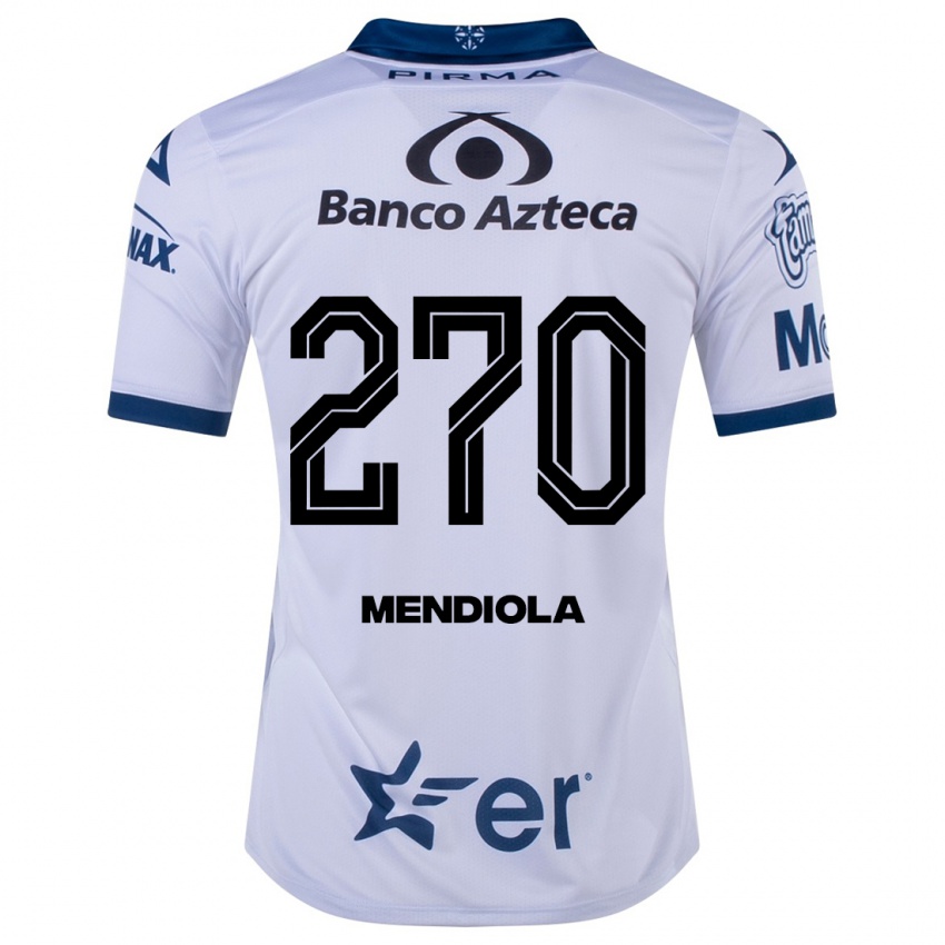 Mujer Camiseta Carlos Mendiola #270 Blanco 1ª Equipación 2023/24 La Camisa México