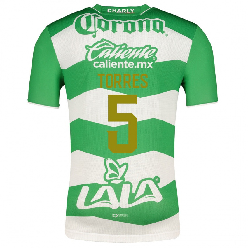 Mujer Camiseta Felix Torres #5 Verde 1ª Equipación 2023/24 La Camisa México