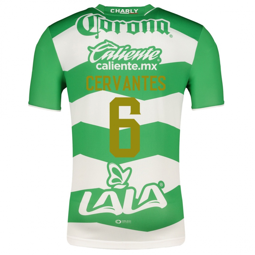 Mujer Camiseta Alan Cervantes #6 Verde 1ª Equipación 2023/24 La Camisa México