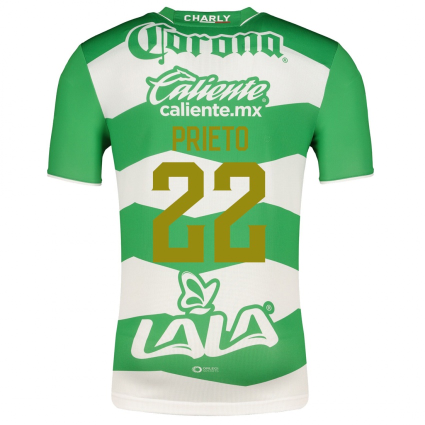 Mujer Camiseta Ronaldo Prieto #22 Verde 1ª Equipación 2023/24 La Camisa México