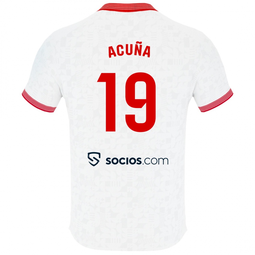 Mujer Camiseta Marcos Acuna #19 Blanco 1ª Equipación 2023/24 La Camisa México