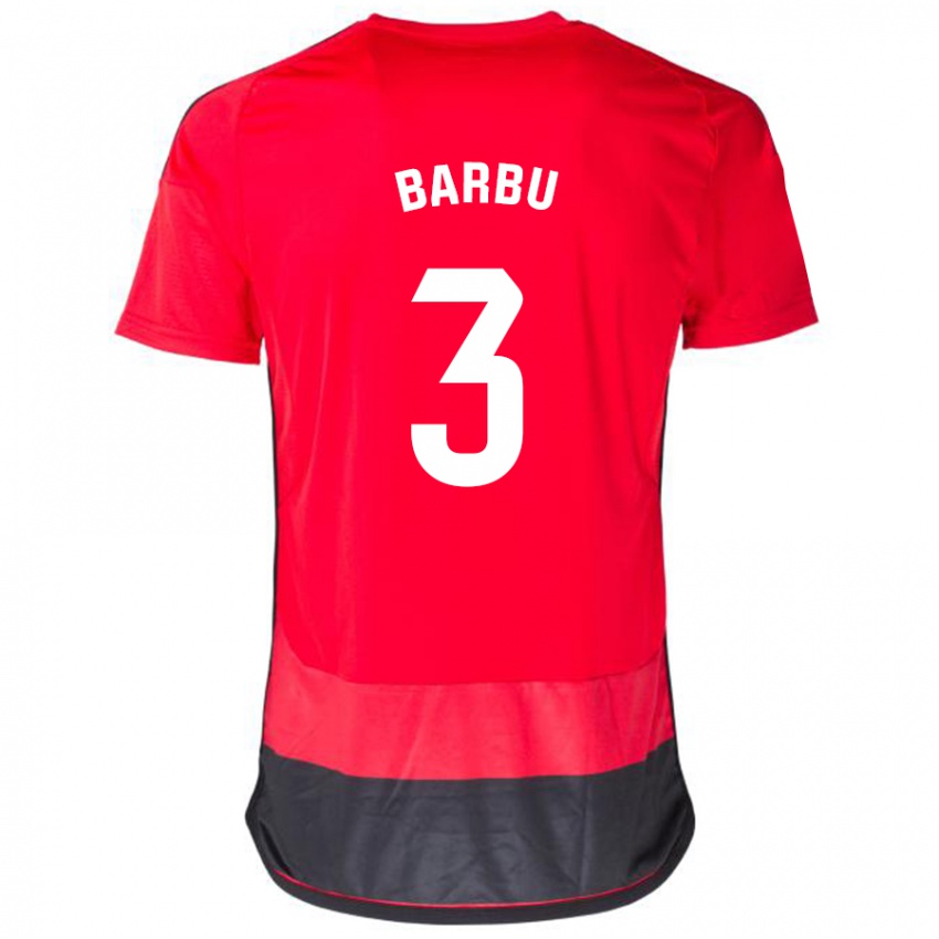 Mujer Camiseta Álex Barbu #3 Negro Rojo 1ª Equipación 2023/24 La Camisa México