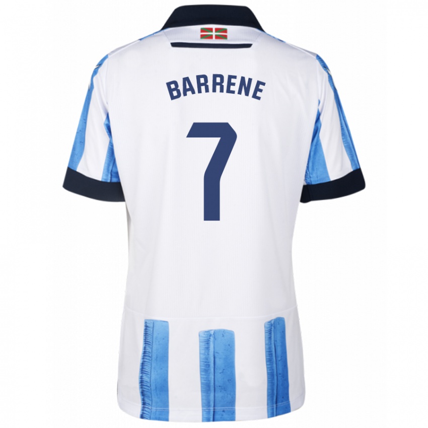 Mujer Camiseta Ander Barrenetxea #7 Azul Blanco 1ª Equipación 2023/24 La Camisa México