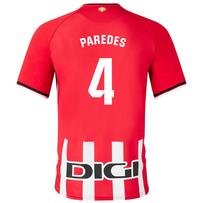 Mujer Camiseta Aitor Paredes #4 Rojo 1ª Equipación 2023/24 La Camisa México