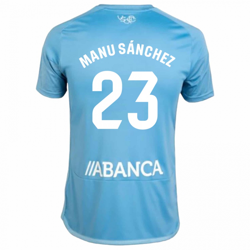 Mujer Camiseta Manu Sanchez #23 Azul 1ª Equipación 2023/24 La Camisa México
