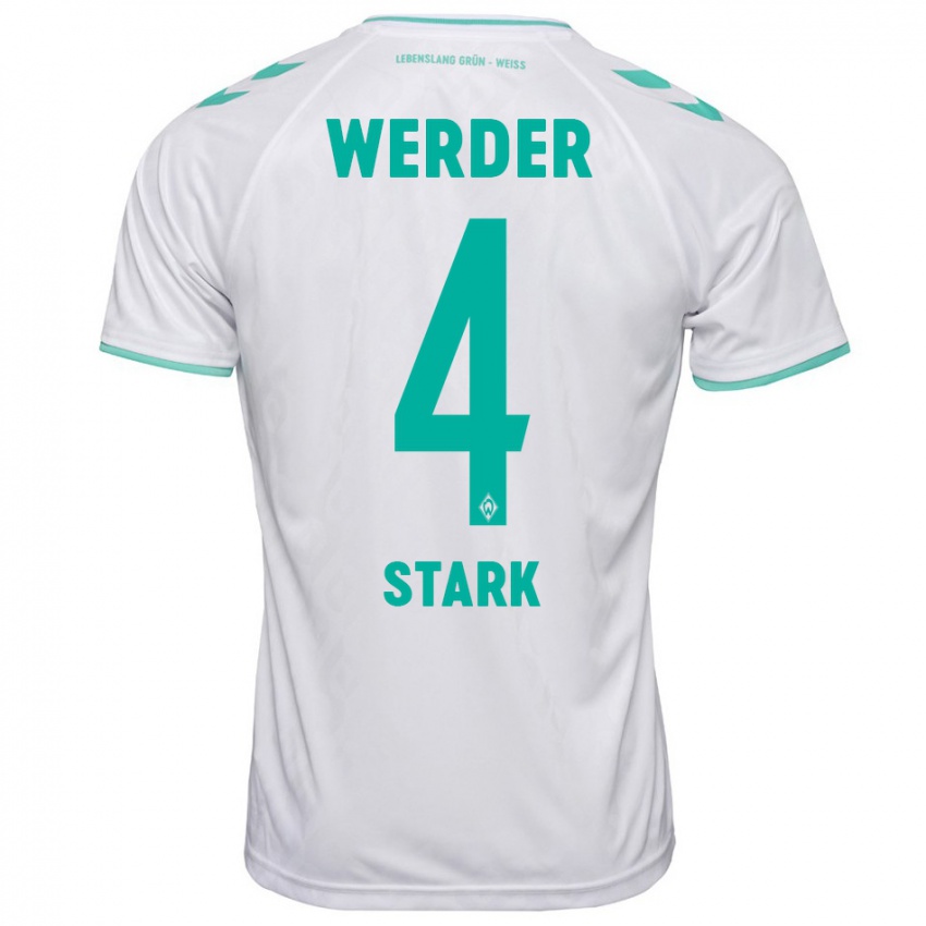 Mujer Camiseta Niklas Stark #4 Blanco 2ª Equipación 2023/24 La Camisa México