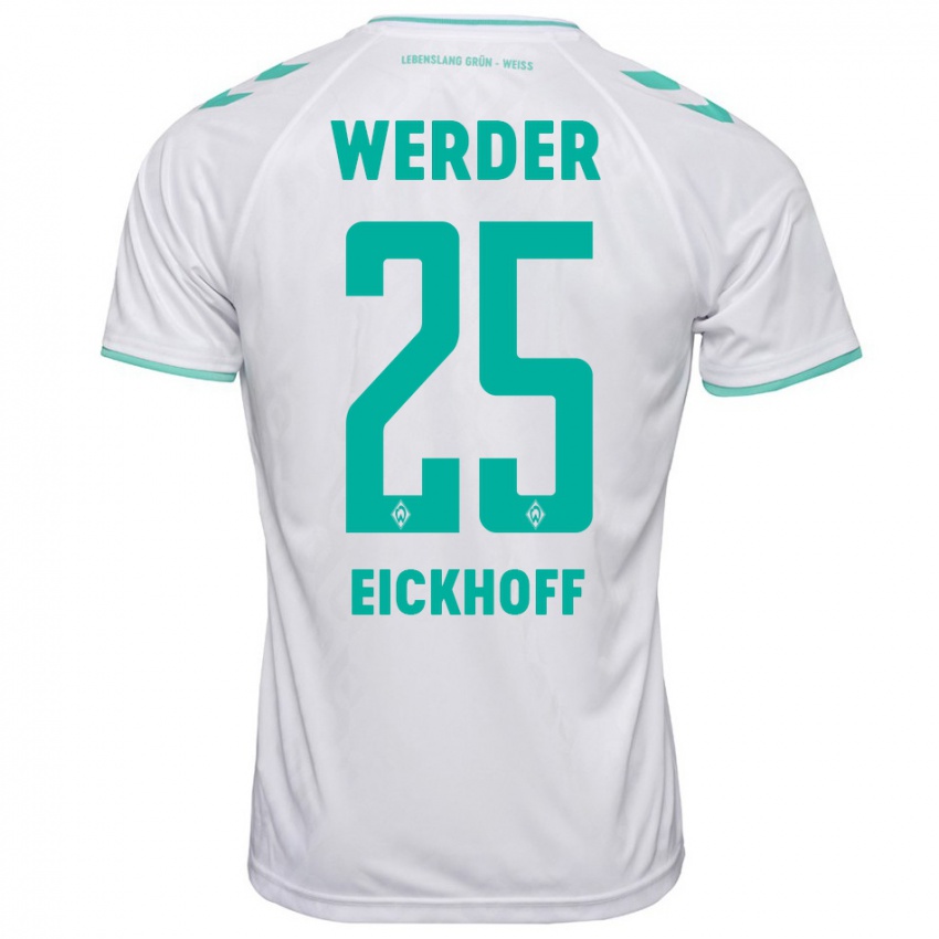 Mujer Camiseta Mika Eickhoff #25 Blanco 2ª Equipación 2023/24 La Camisa México