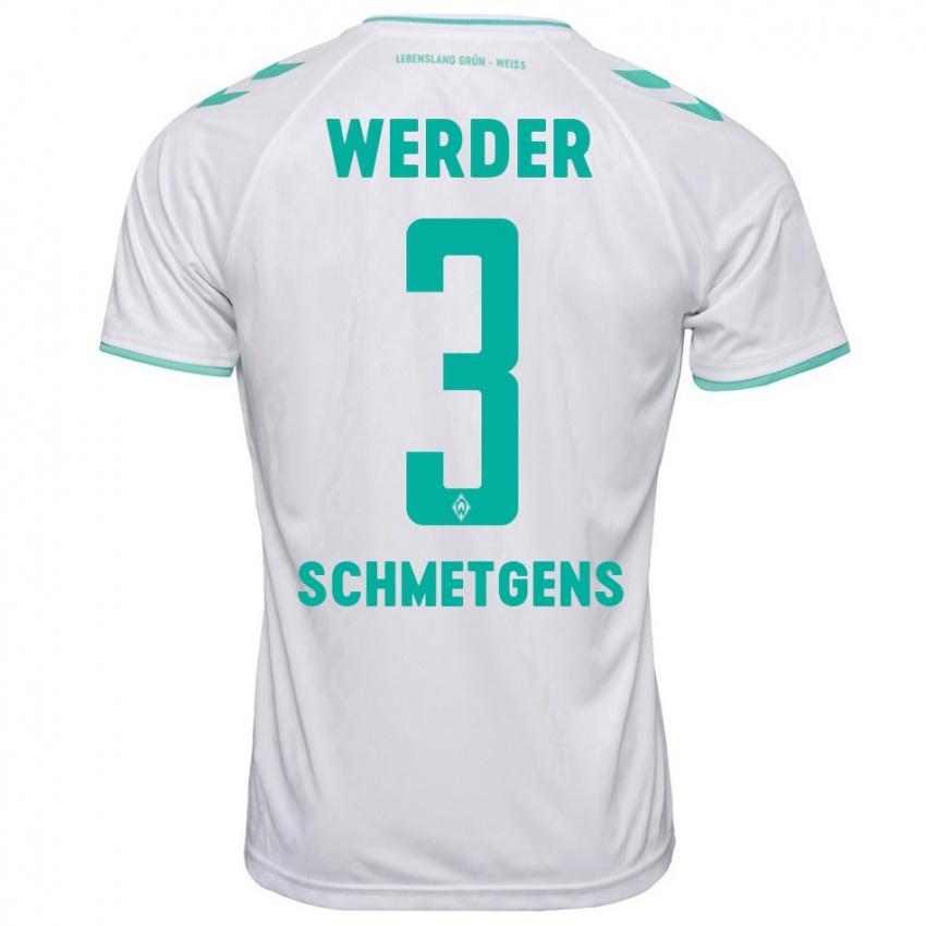 Mujer Camiseta Mick Schmetgens #3 Blanco 2ª Equipación 2023/24 La Camisa México