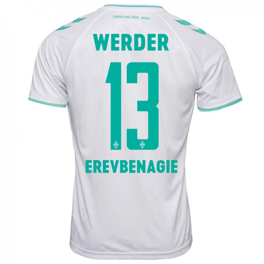 Mujer Camiseta Paul Erevbenagie #13 Blanco 2ª Equipación 2023/24 La Camisa México