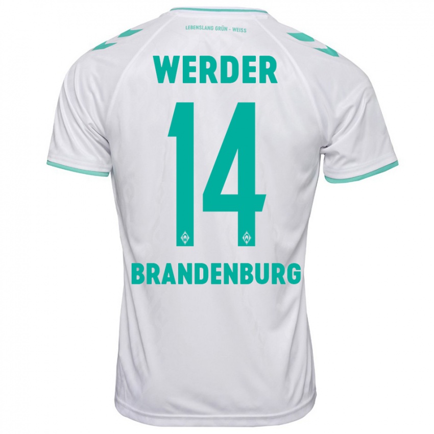 Mujer Camiseta Michaela Brandenburg #14 Blanco 2ª Equipación 2023/24 La Camisa México