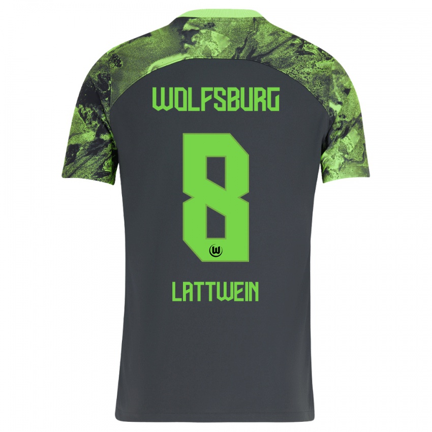 Mujer Camiseta Lena Lattwein #8 Gris Oscuro 2ª Equipación 2023/24 La Camisa México