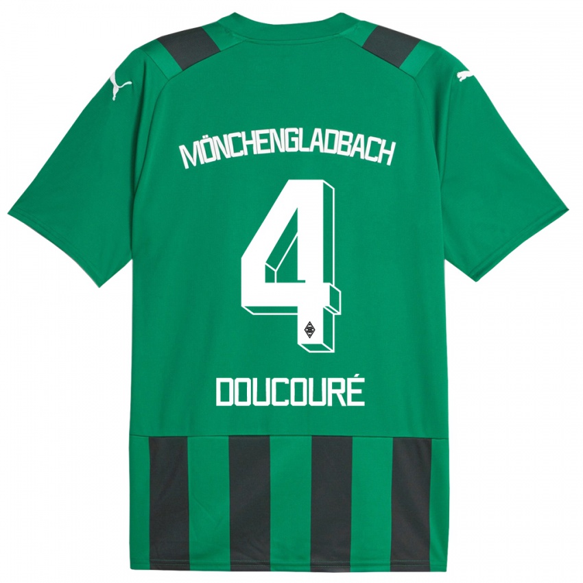 Mujer Camiseta Mamadou Doucoure #4 Verde Negro 2ª Equipación 2023/24 La Camisa México