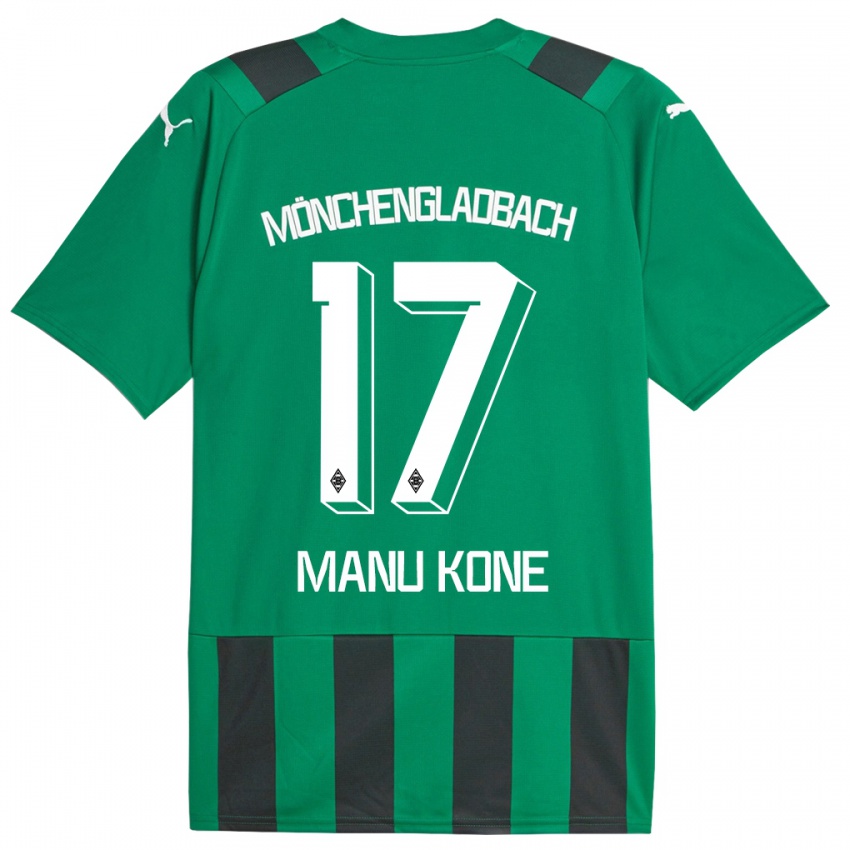 Mujer Camiseta Manu Kone #17 Verde Negro 2ª Equipación 2023/24 La Camisa México