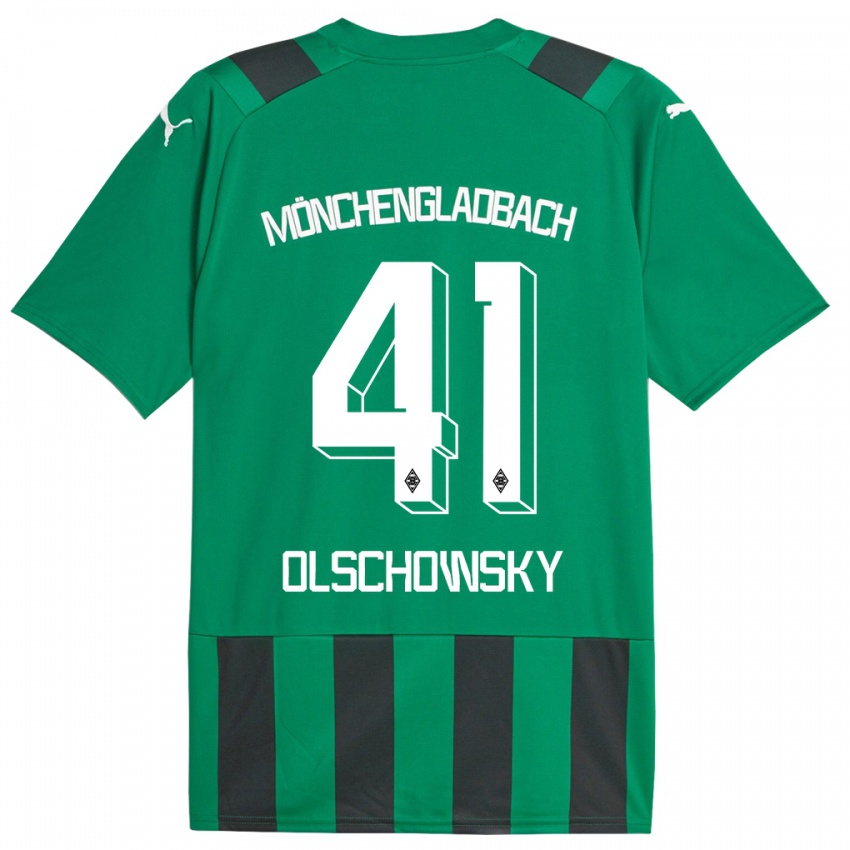 Mujer Camiseta Jan Olschowsky #41 Verde Negro 2ª Equipación 2023/24 La Camisa México