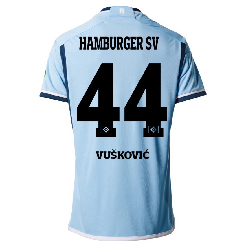 Mujer Camiseta Mario Vuskovic #44 Azul 2ª Equipación 2023/24 La Camisa México
