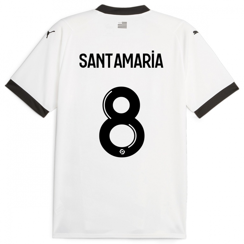 Mujer Camiseta Baptiste Santamaria #8 Blanco 2ª Equipación 2023/24 La Camisa México