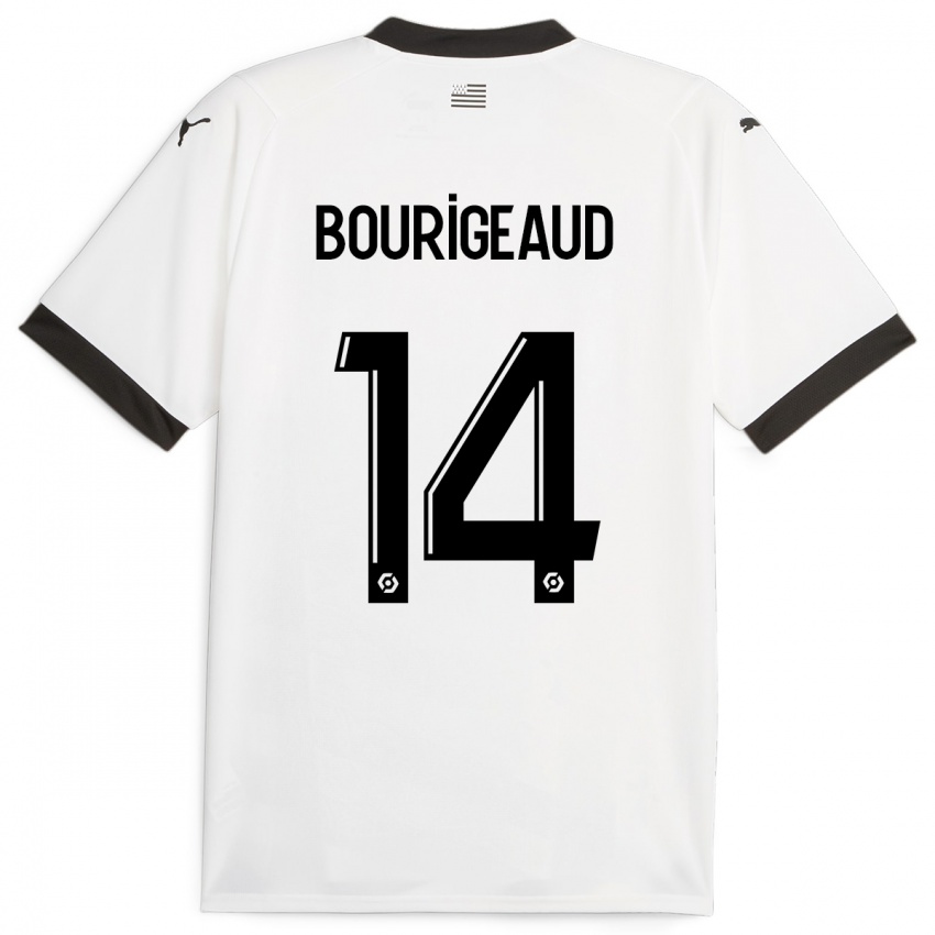 Mujer Camiseta Benjamin Bourigeaud #14 Blanco 2ª Equipación 2023/24 La Camisa México