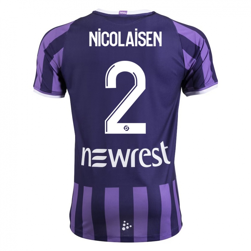 Mujer Camiseta Rasmus Nicolaisen #2 Morado 2ª Equipación 2023/24 La Camisa México