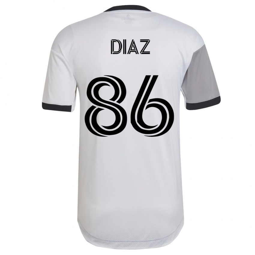 Mujer Camiseta Alec Díaz #86 Blanco 2ª Equipación 2023/24 La Camisa México