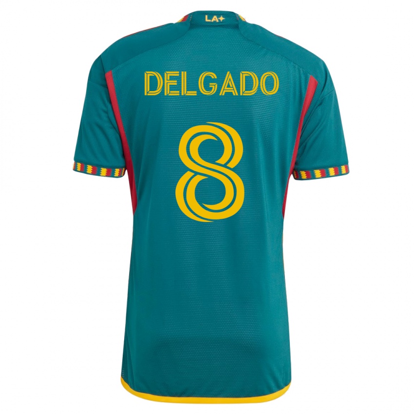 Mujer Camiseta Mark Delgado #8 Verde 2ª Equipación 2023/24 La Camisa México