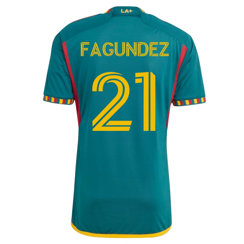 Mujer Camiseta Diego Fagúndez #21 Verde 2ª Equipación 2023/24 La Camisa México