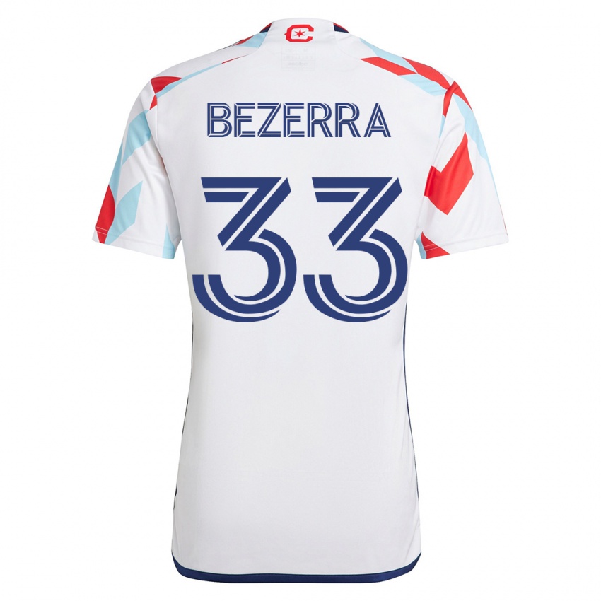 Mujer Camiseta Victor Bezerra #33 Blanco Azul 2ª Equipación 2023/24 La Camisa México