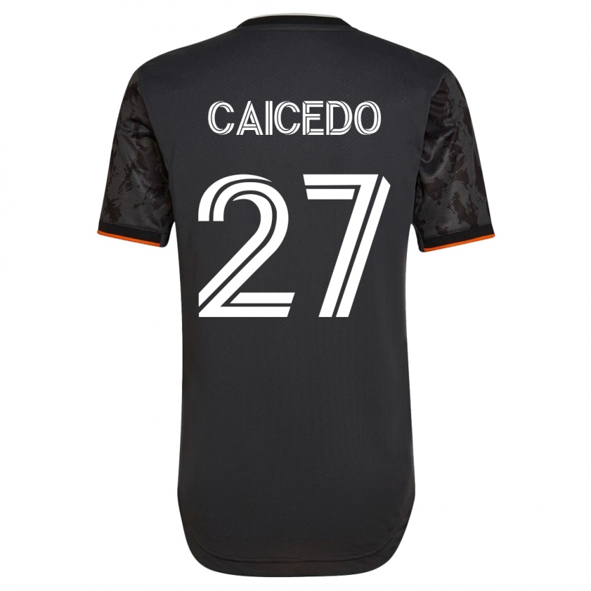 Mujer Camiseta Luis Caicedo #27 Negro 2ª Equipación 2023/24 La Camisa México