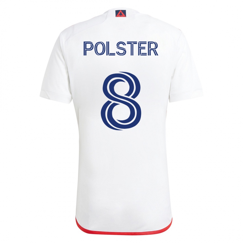 Mujer Camiseta Matt Polster #8 Blanco Rojo 2ª Equipación 2023/24 La Camisa México