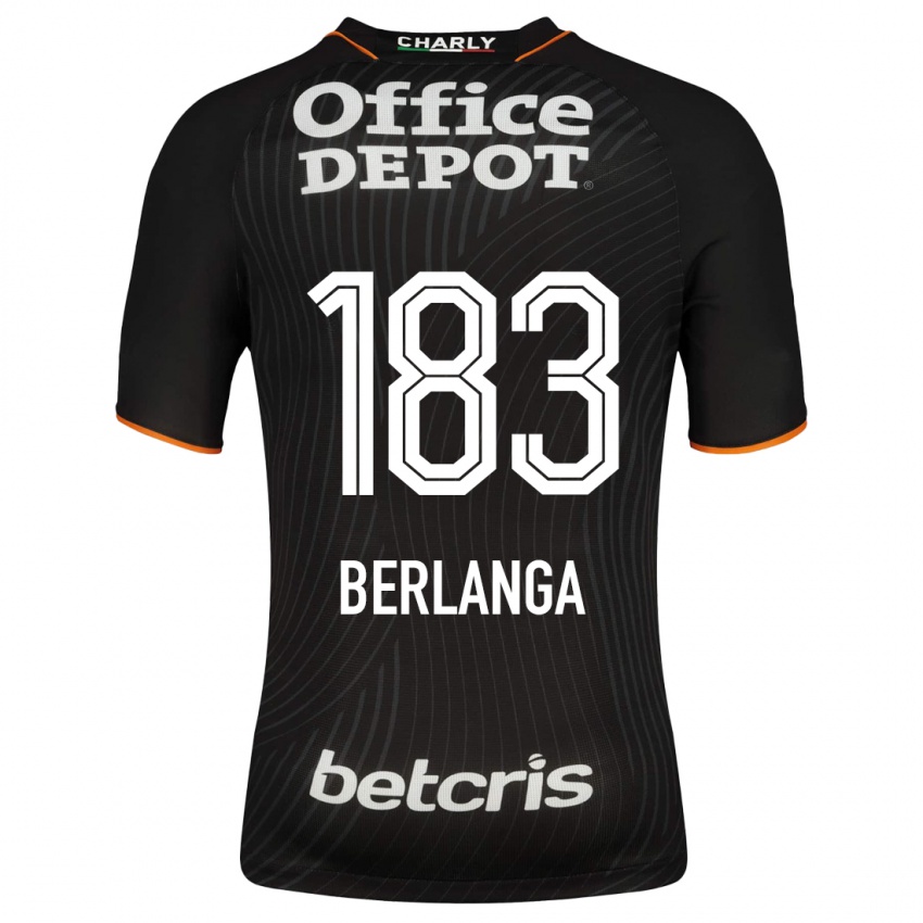 Mujer Camiseta Jorge Berlanga #183 Negro 2ª Equipación 2023/24 La Camisa México