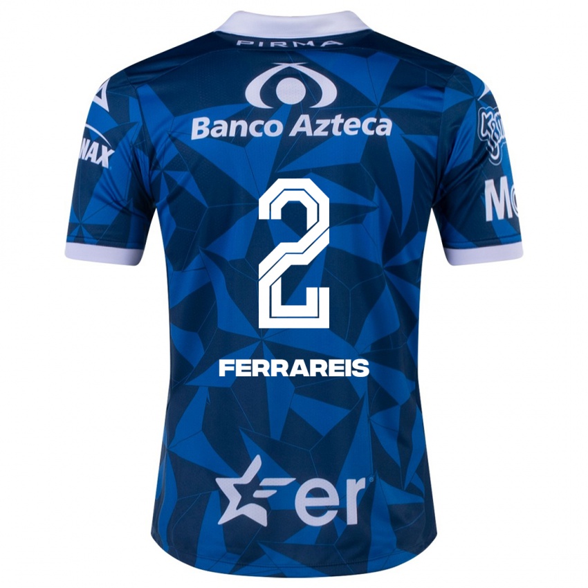 Mujer Camiseta Gustavo Ferrareis #2 Azul 2ª Equipación 2023/24 La Camisa México