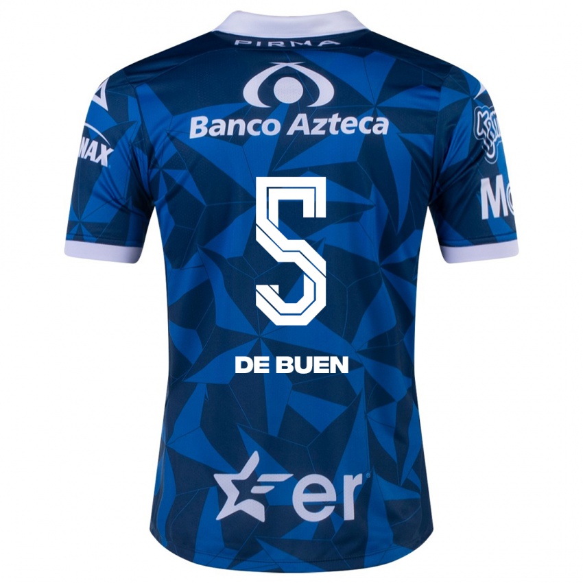 Mujer Camiseta Diego De Buen #5 Azul 2ª Equipación 2023/24 La Camisa México