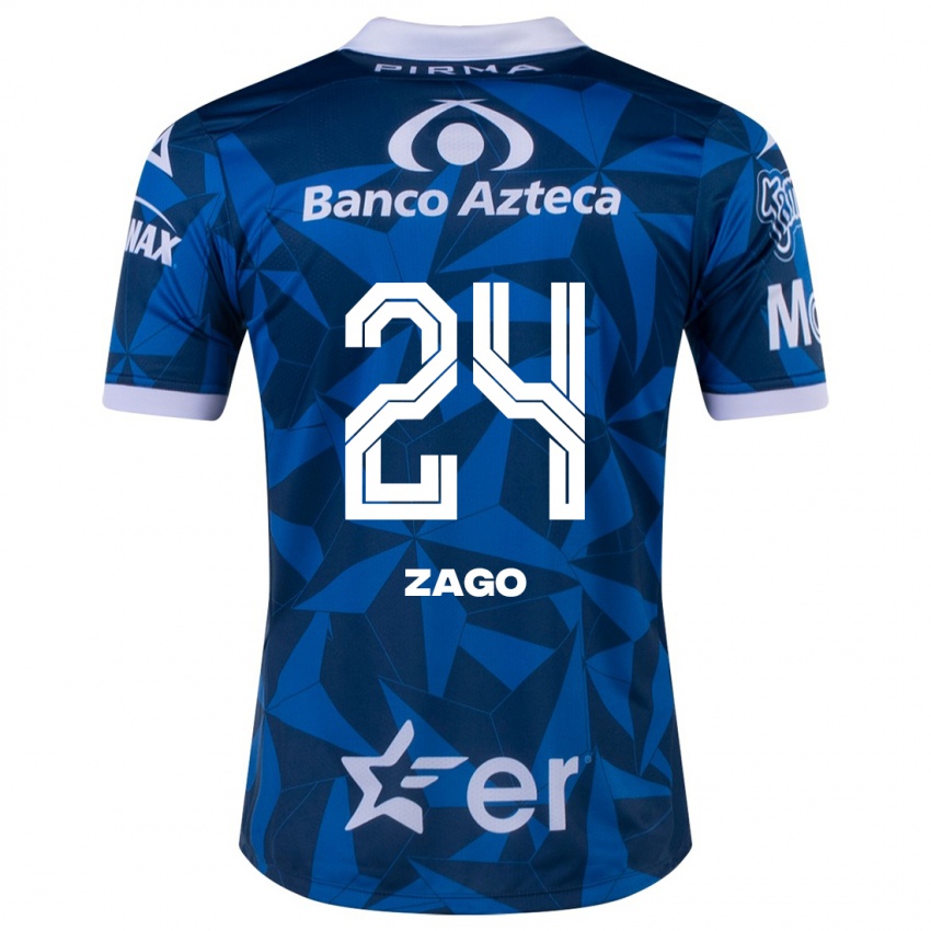 Mujer Camiseta Diego Zago #24 Azul 2ª Equipación 2023/24 La Camisa México