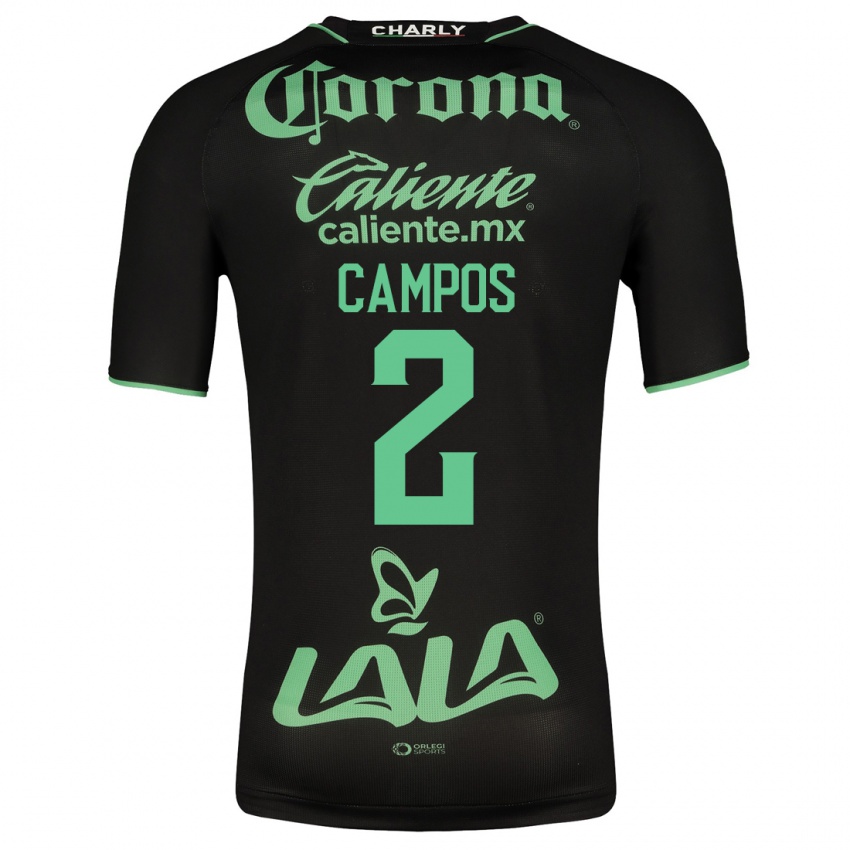 Mujer Camiseta Omar Campos #2 Negro 2ª Equipación 2023/24 La Camisa México