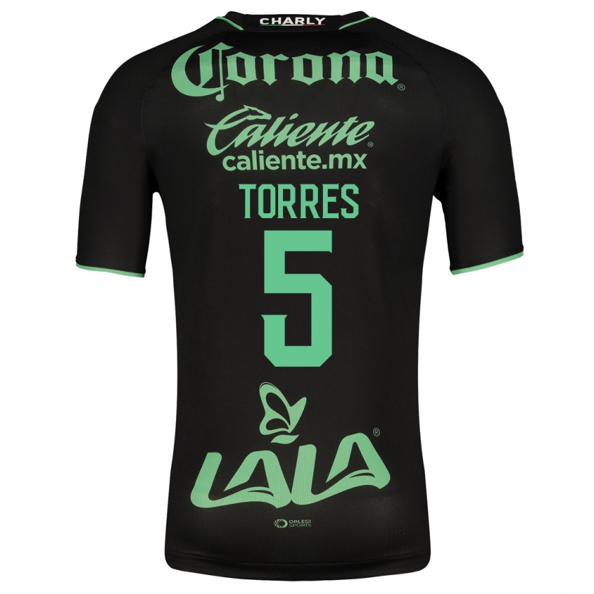 Mujer Camiseta Felix Torres #5 Negro 2ª Equipación 2023/24 La Camisa México