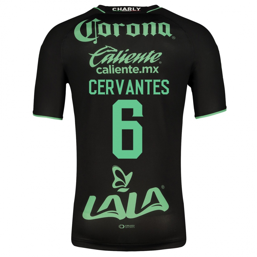 Mujer Camiseta Alan Cervantes #6 Negro 2ª Equipación 2023/24 La Camisa México