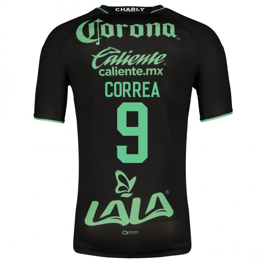 Mujer Camiseta Javier Correa #9 Negro 2ª Equipación 2023/24 La Camisa México