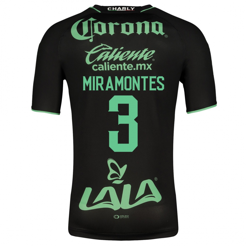 Mujer Camiseta Natalia Miramontes #3 Negro 2ª Equipación 2023/24 La Camisa México