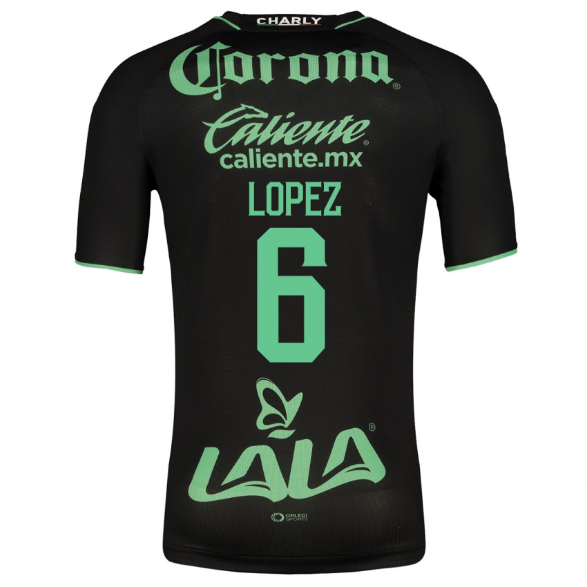 Mujer Camiseta Brenda Lopez #6 Negro 2ª Equipación 2023/24 La Camisa México