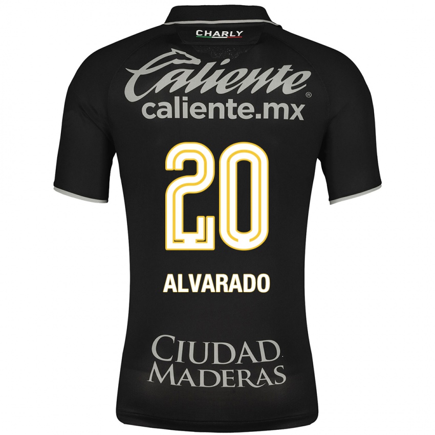 Mujer Camiseta Alfonso Alvarado #20 Negro 2ª Equipación 2023/24 La Camisa México