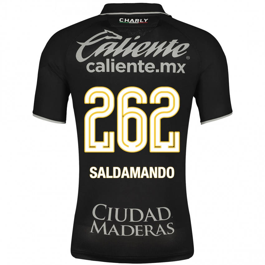 Mujer Camiseta José Saldamando #262 Negro 2ª Equipación 2023/24 La Camisa México