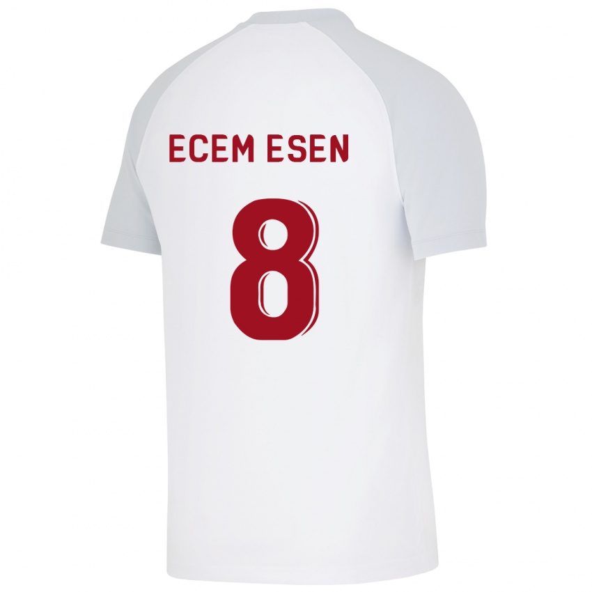 Mujer Camiseta Emine Ecem Esen #8 Blanco 2ª Equipación 2023/24 La Camisa México