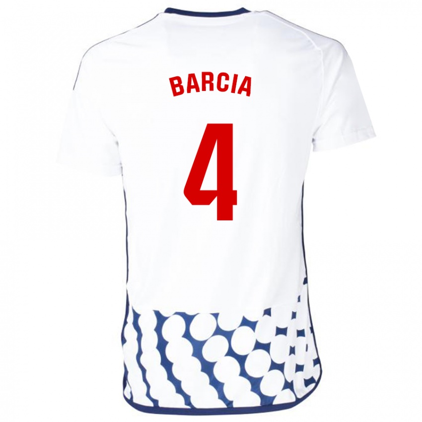 Mujer Camiseta Sergio Barcia #4 Blanco 2ª Equipación 2023/24 La Camisa México