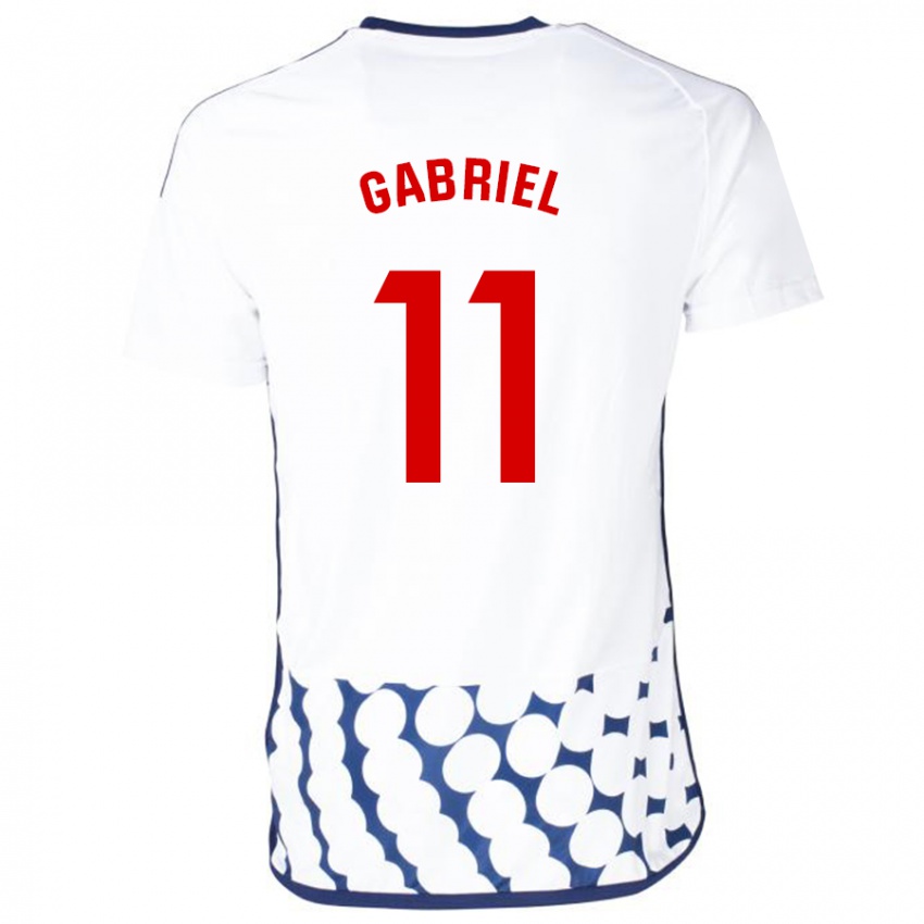 Mujer Camiseta Sergio Gabriel #11 Blanco 2ª Equipación 2023/24 La Camisa México