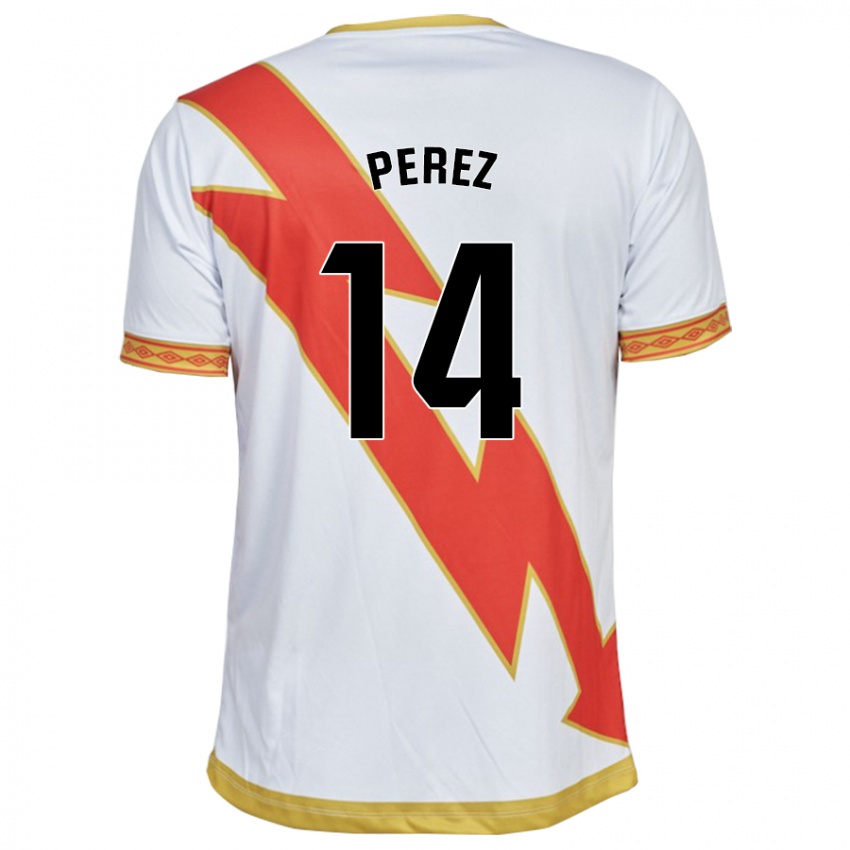 Niño Camiseta Kike Pérez #14 Blanco 1ª Equipación 2023/24 La Camisa México