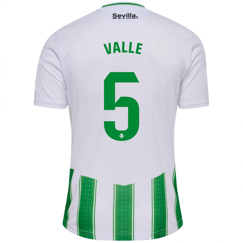 Niño Camiseta María Valle López #5 Blanco 1ª Equipación 2023/24 La Camisa México