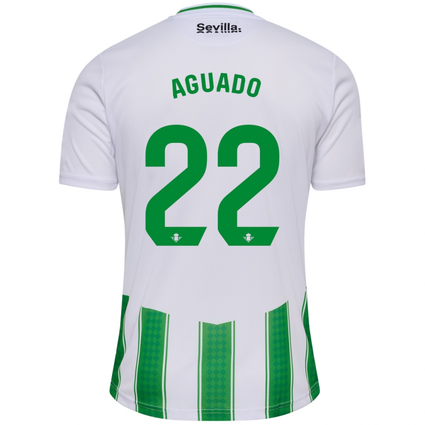 Niño Camiseta Julia Aguado Fernández #22 Blanco 1ª Equipación 2023/24 La Camisa México