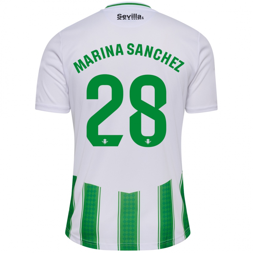 Niño Camiseta Marina Sánchez #28 Blanco 1ª Equipación 2023/24 La Camisa México