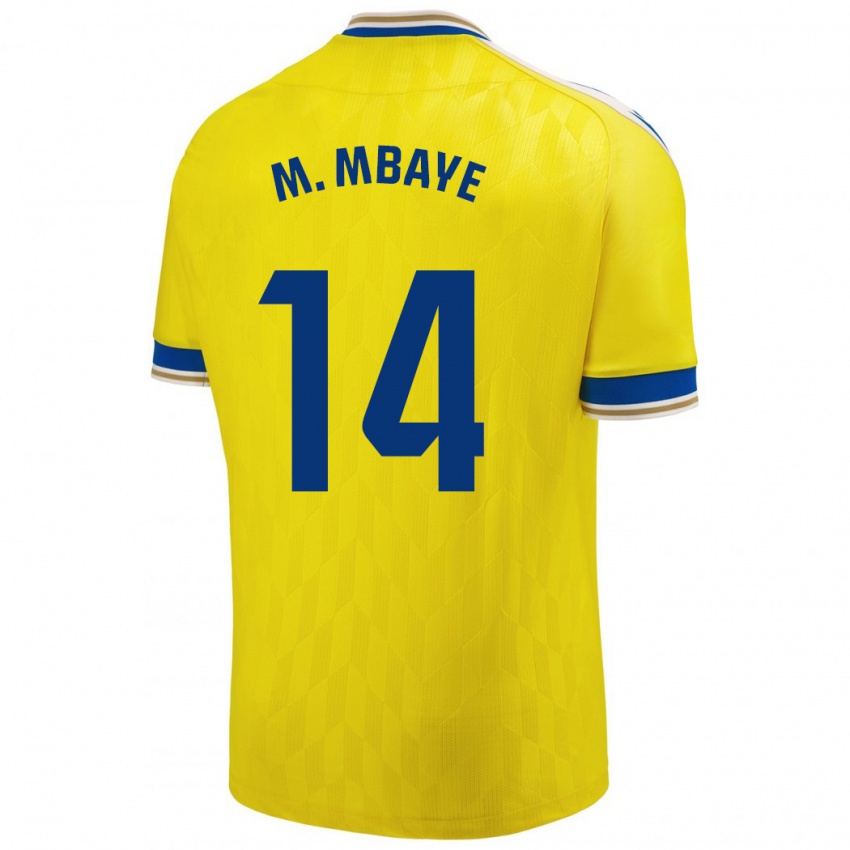 Niño Camiseta Momo Mbaye #14 Amarillo 1ª Equipación 2023/24 La Camisa México