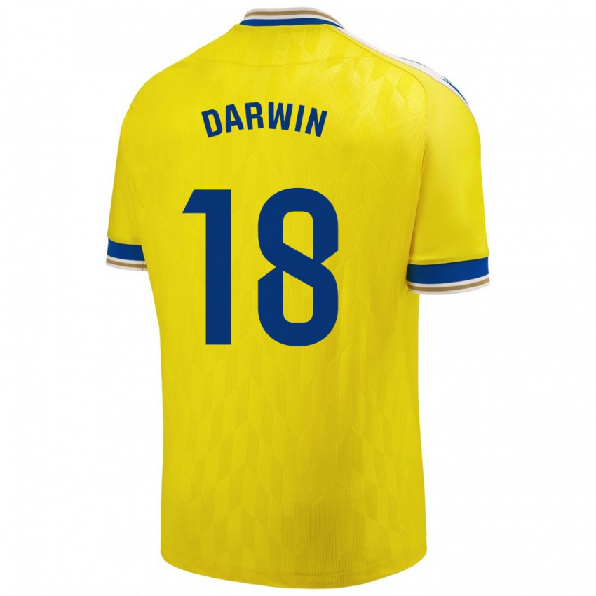 Niño Camiseta Darwin Machís #18 Amarillo 1ª Equipación 2023/24 La Camisa México