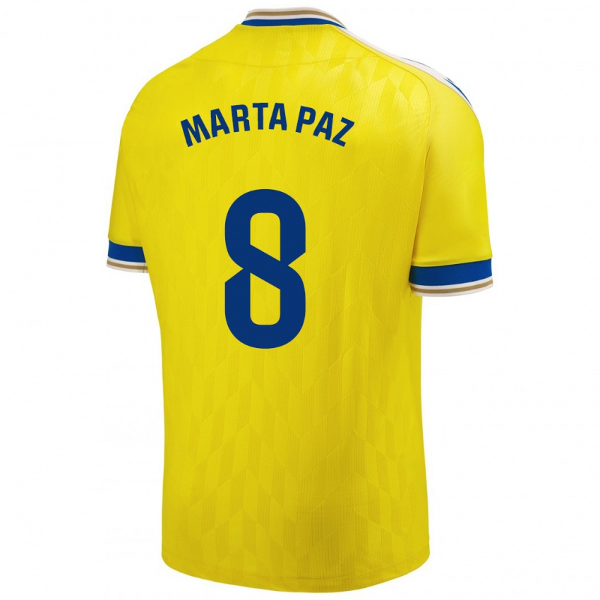 Niño Camiseta Marta Milagros Paz Cruz #8 Amarillo 1ª Equipación 2023/24 La Camisa México